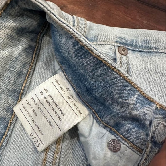 Kancan denim blue jeans skinny light wash jeans with fringe detail- size 23/0 - Picture 5 of 6